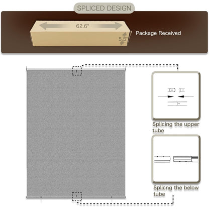 YODOLLA Outdoor Roller Shade, Sun Shade Cover Canopy with 99% UV Protection, Gray