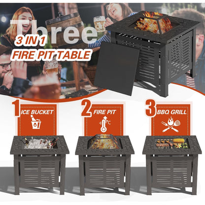 YODOLLA 30 Inch Fire Pit Table, Black