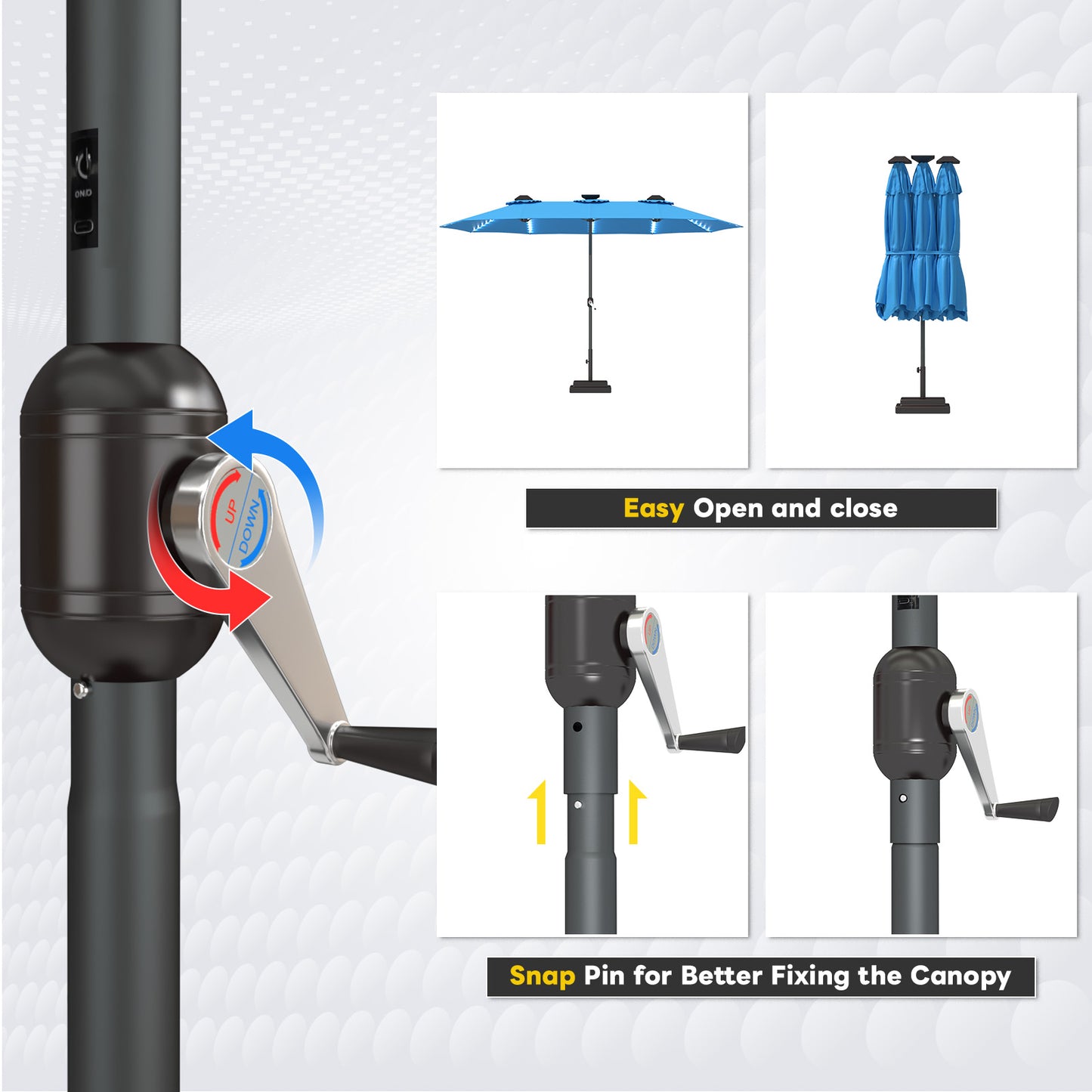 YODOLLA heavy duty patio umbrella strong
