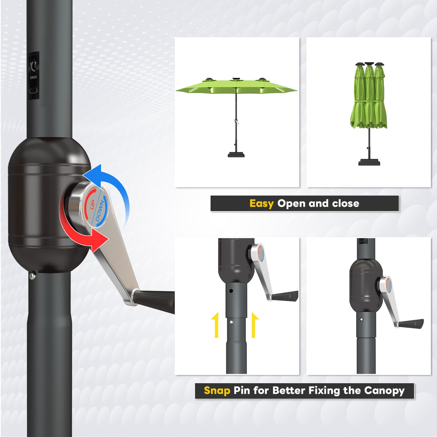 YODOLLA best patio umbrella wind resistant frame