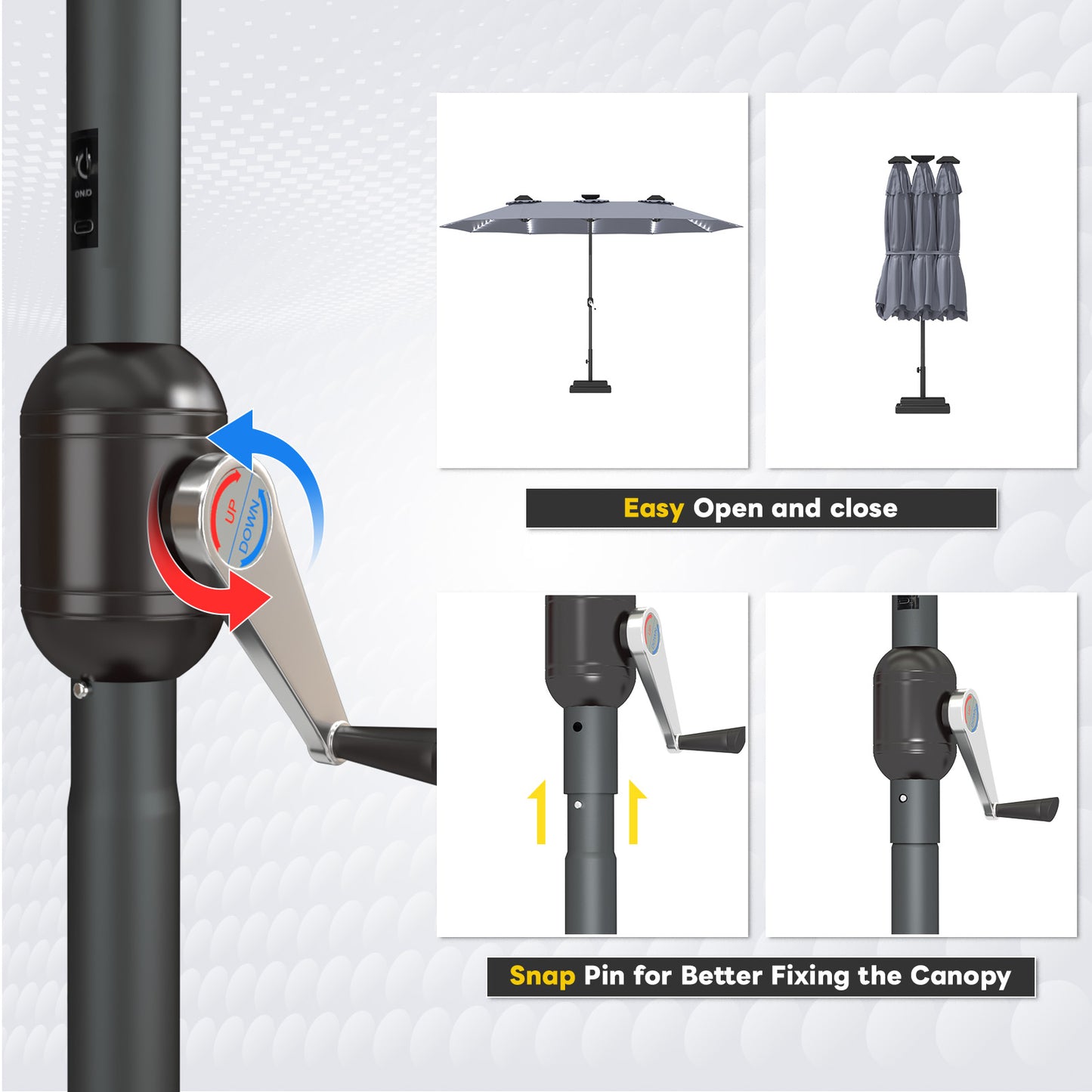 YODOLLA large patio umbrella wide coverage