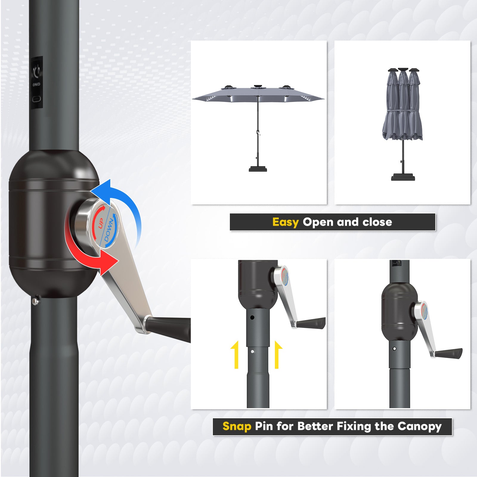 YODOLLA large patio umbrella wide coverage