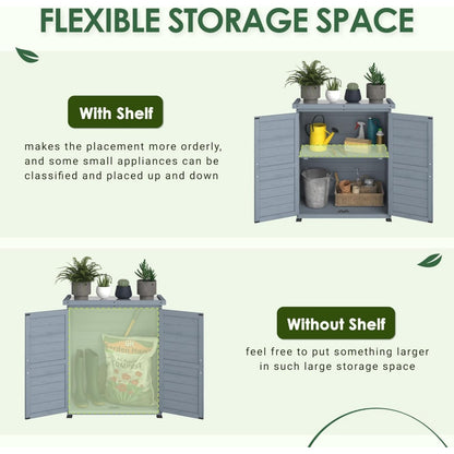 YODOLLA Outdoor Work Bench Storage Cabinet, Gray