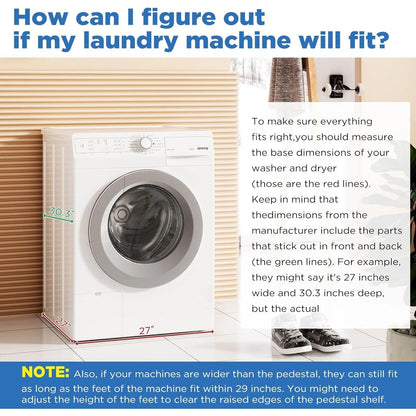 YODOLLA Laundry Pedestal, 700 LBS Capacity Washer Dryer Pedestal, 29″L*29″W*23″ H Washer and Dryer Stand