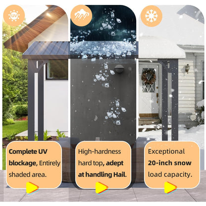 YODOLLA 16'x10' Wall-Mounted Pergola Hardtop Outdoor Gazebo