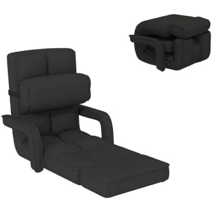 YODOLLA Folding Floor Chair, Small Sofa with Back Support