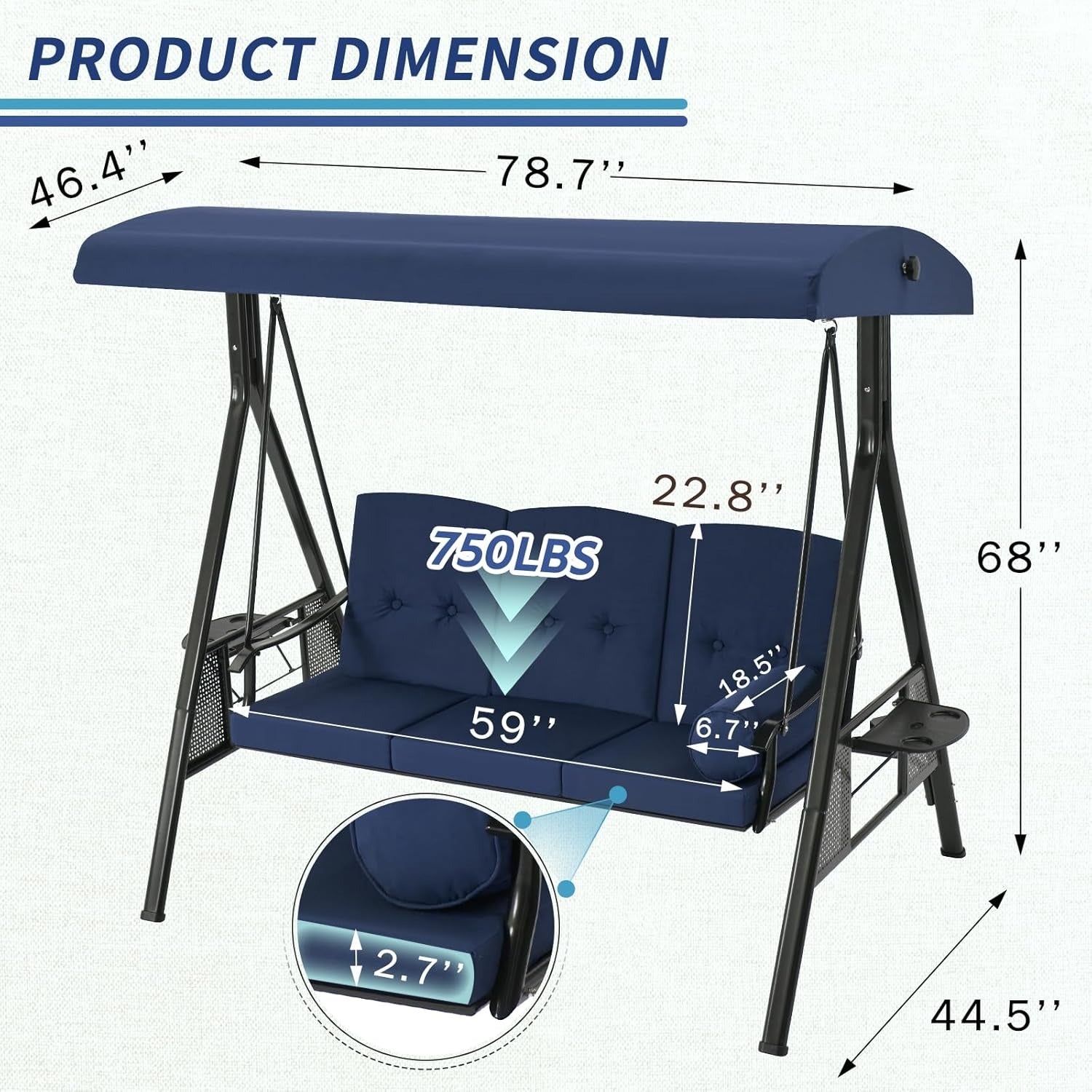 YODOLLA steel swing chair for garden