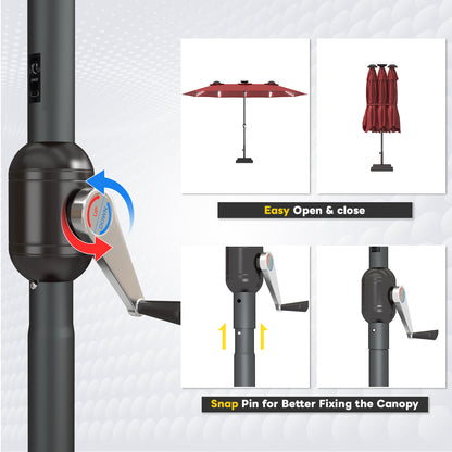 YODOLLA patio umbrella with solar lights bright