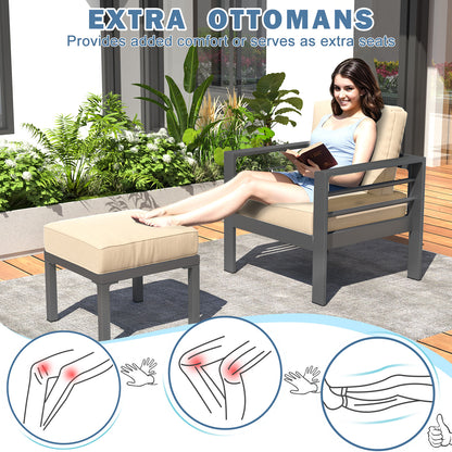 YODOLLA 7-Piece Patio Set, Beige Cushions