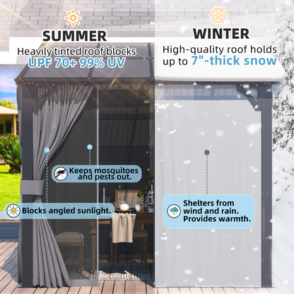 YODOLLA 8x8 Wall-Mounted Gazebo with Netting