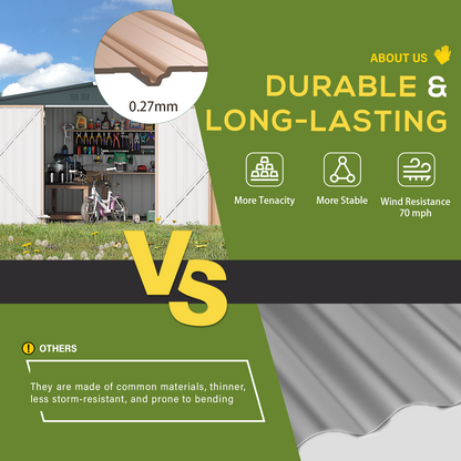 YODOLLA Shed 8' x 10' Outdoor Storage Metal Shed, Black