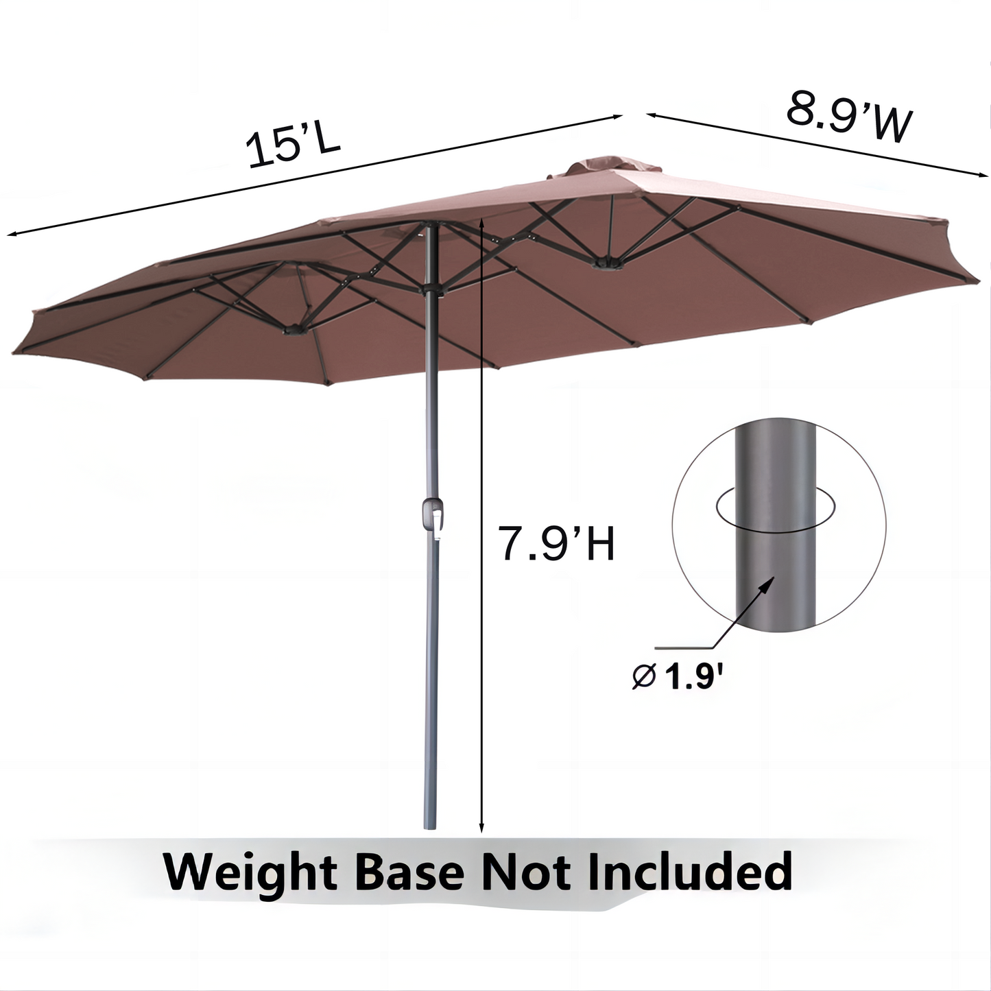 YODOLLA double-sided patio umbrella for backyard use
