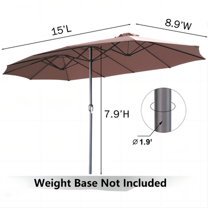 YODOLLA double-sided patio umbrella for backyard use