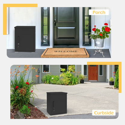 YODOLLA Package Delivery Box for Outside, Black (13.7" x 17.7" x 21.6")