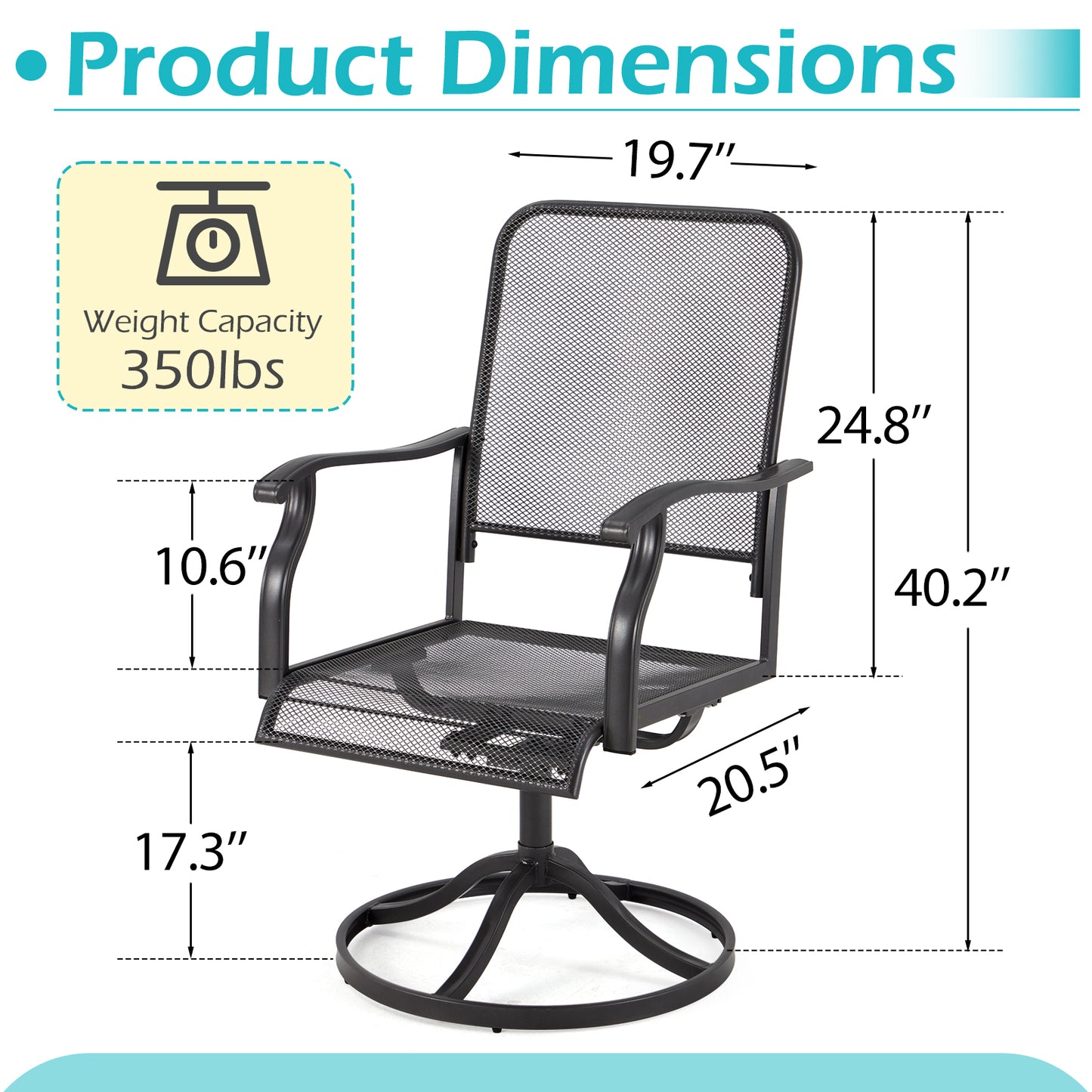 YODOLLA Outdoor Patio Rocking Dining Chairs Set of 2