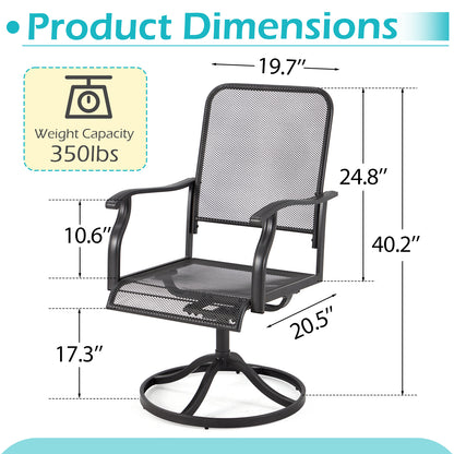 YODOLLA Outdoor Patio Rocking Dining Chairs Set of 2