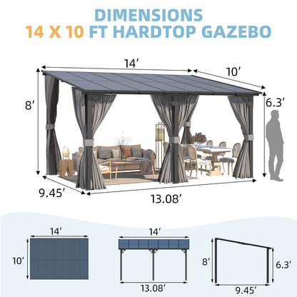 YODOLLA 14x10 Wall-Mounted Gazebo