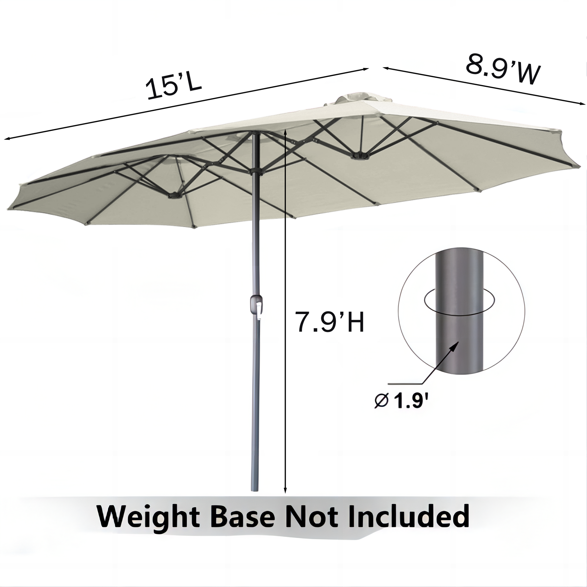 YODOLLA double-sided patio umbrella for outdoor use