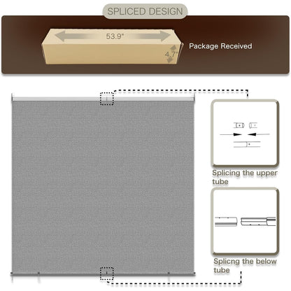 YODOLLA Outdoor Roller Shade, Sun Shade Cover Canopy with 99% UV Protection, Gray