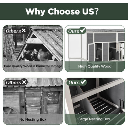 YODOLLA 67'' Extra Large Wood Chicken Coop with Run