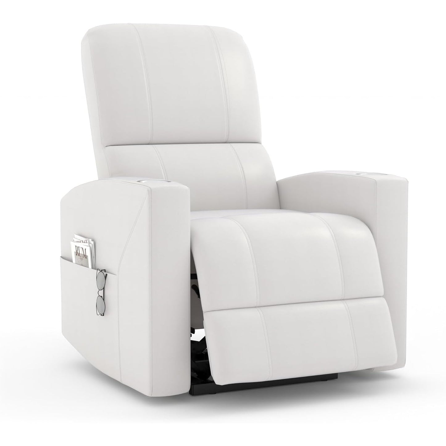 YODOLLA Recliner Sofa Chair, Faux Leather White