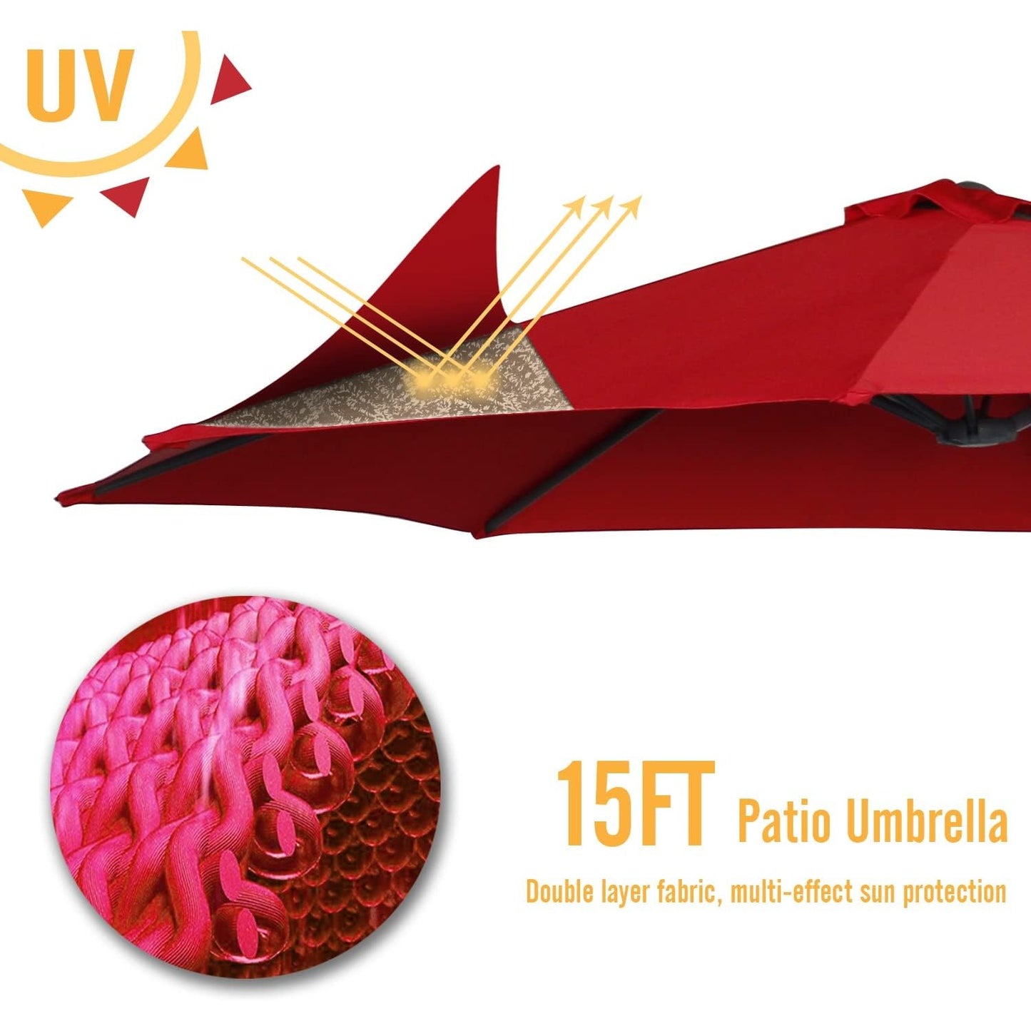 YODOLLA rectangular patio umbrella for large spaces