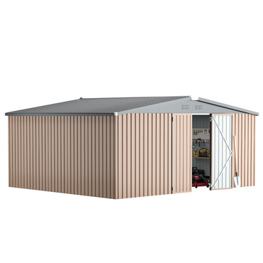 YODOLLA 14x12 Metal Storage Shed Outdoor Shed, Gray