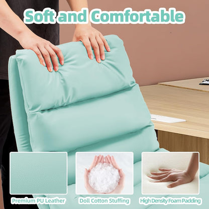 YODOLLA Office Chairs Swivel Desk Chair, PU Leather Light Green