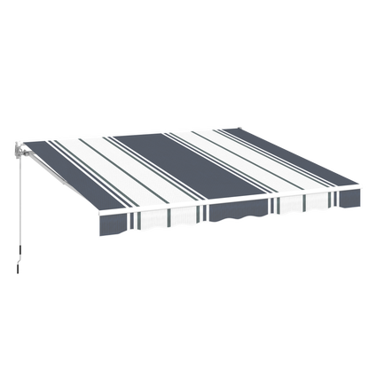 YODOLLA 13'x8' retractable awning, blue stripes.