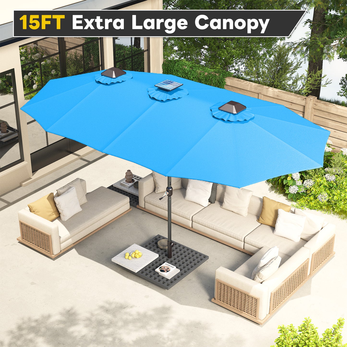 YODOLLA rectangular patio umbrella sturdy