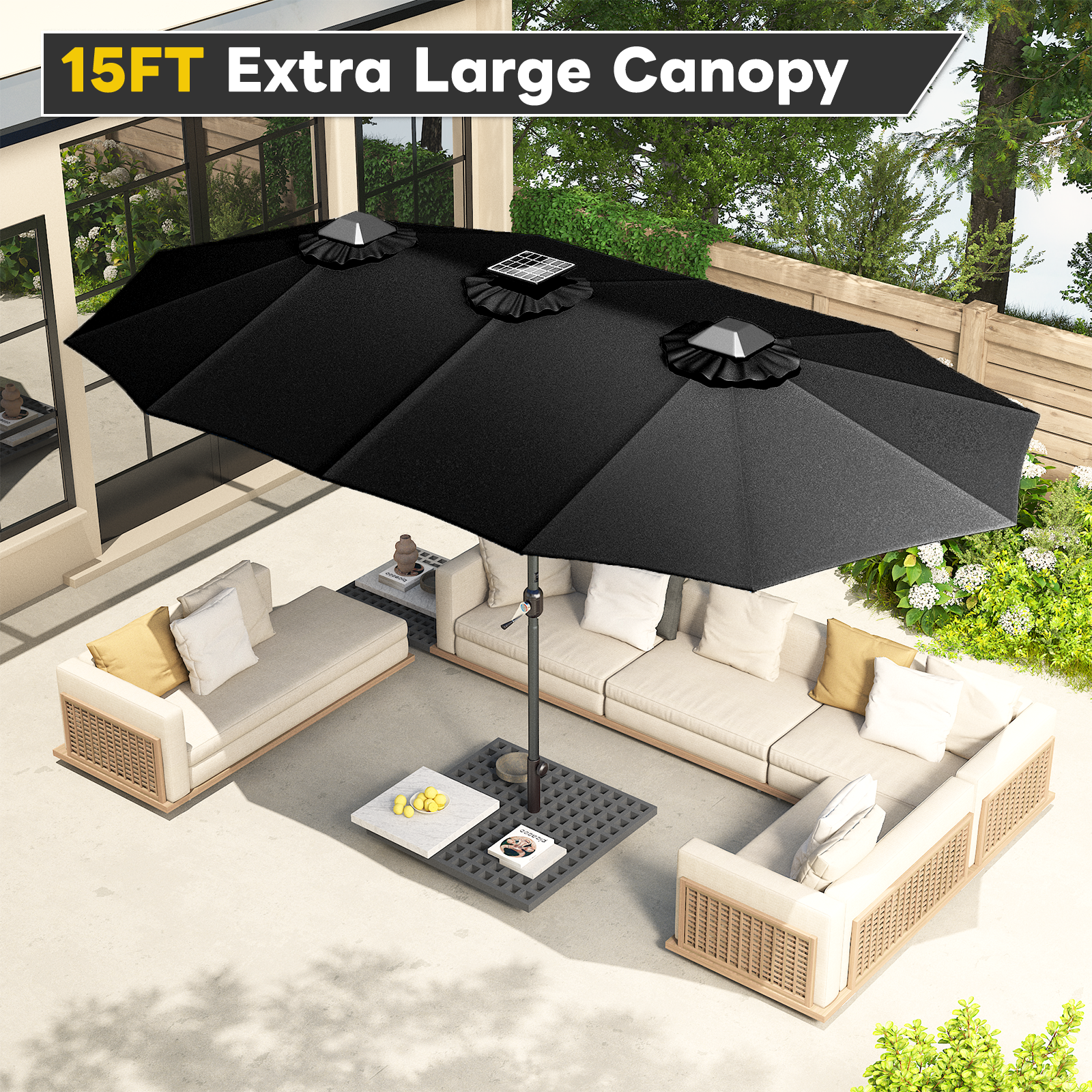 YODOLLA black patio umbrella stylish design