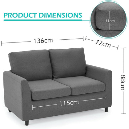 YODOLLA 2 Seater Sofa with Removable Sofa Covers, Morden Love Seat Comfy Couch