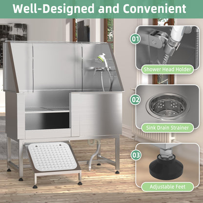 YODOLLA Professional Stainless Steel Dog Washing Station for Large
