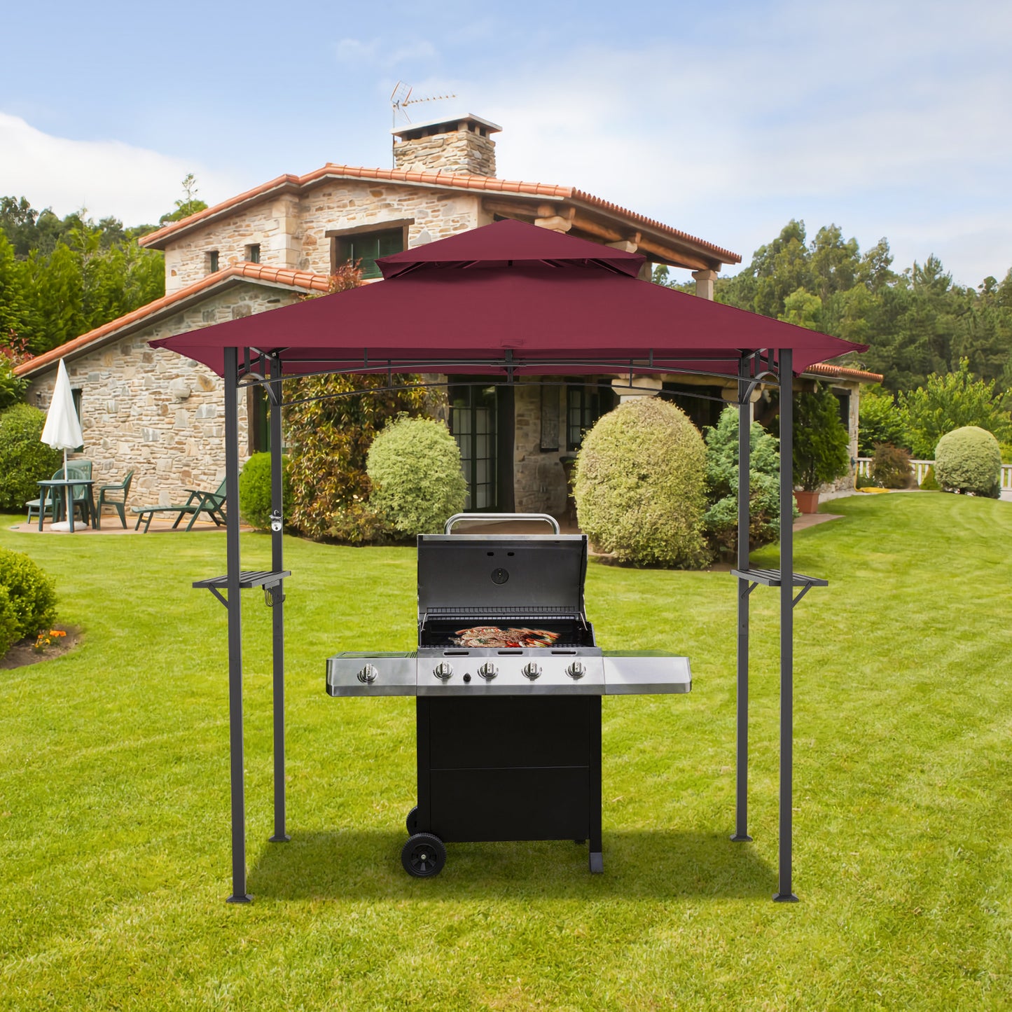 YODOLLA BBQ gazebo, wine red.