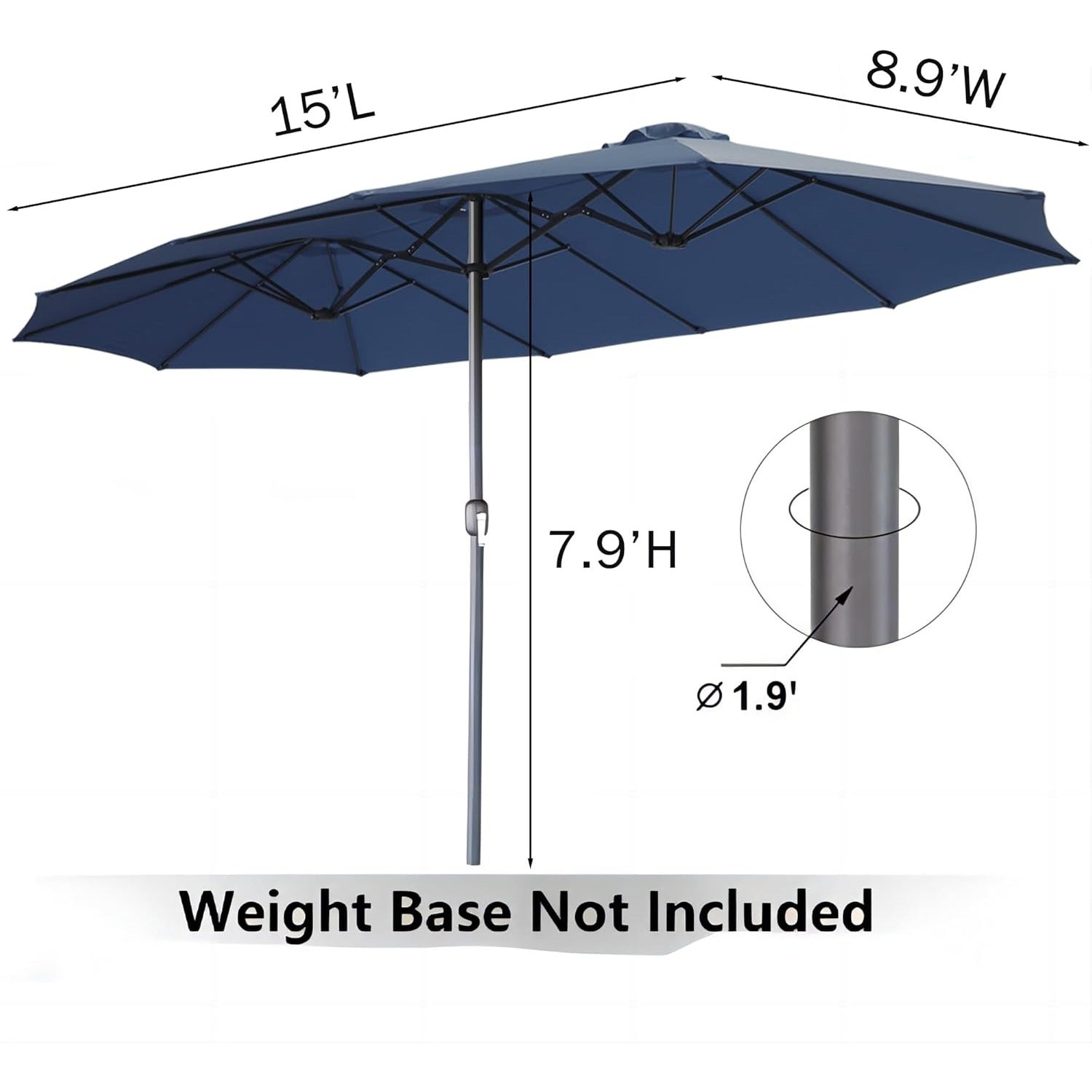 YODOLLA swimming pool umbrella with wind resistance