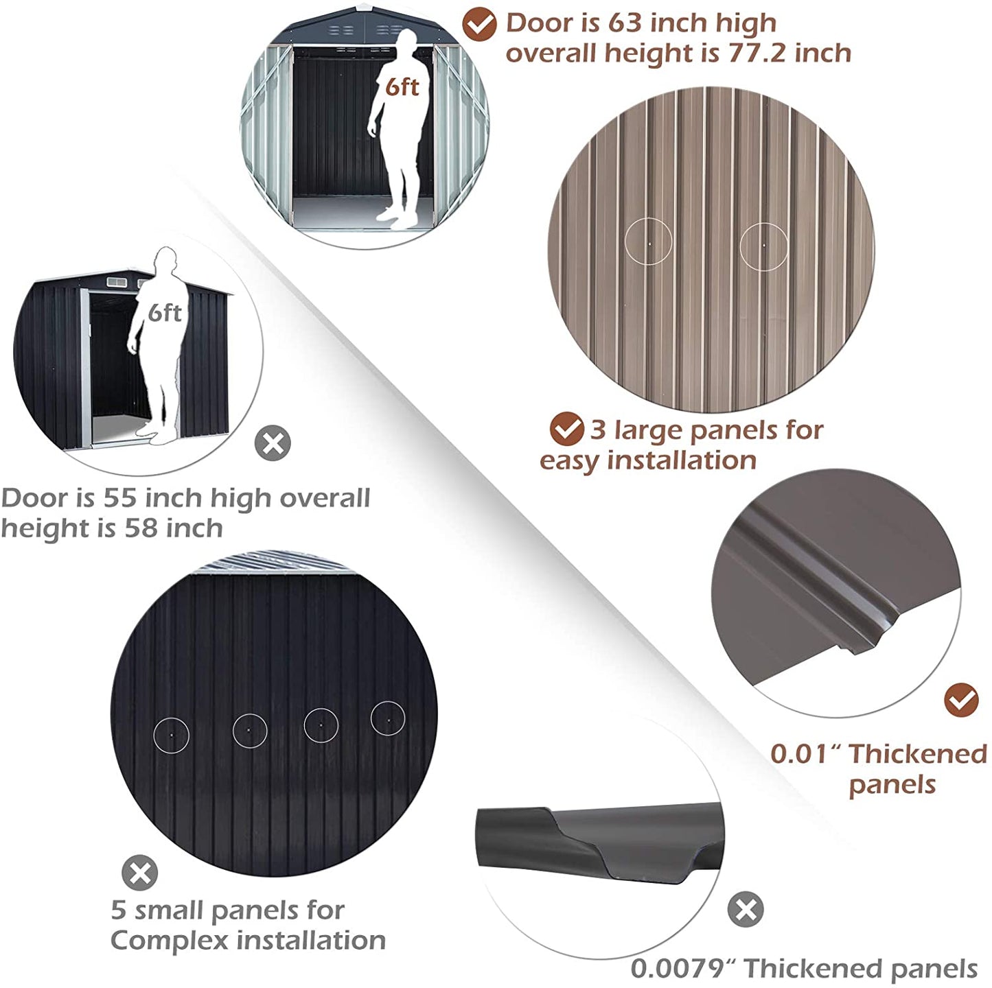 YODOLLA 6x6 Sheds Storage Sheds & Outdoor Storage