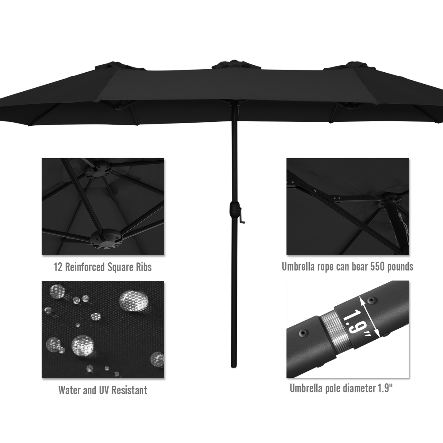 YODOLLA good quality wind-resistant patio umbrella