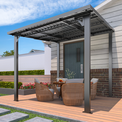 YODOLLA Dark Grey 8x8 Aluminum Pergola
