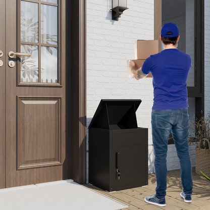 YODOLLA Package Delivery Box for Outside, Black (13.7" x 17.7" x 21.6")