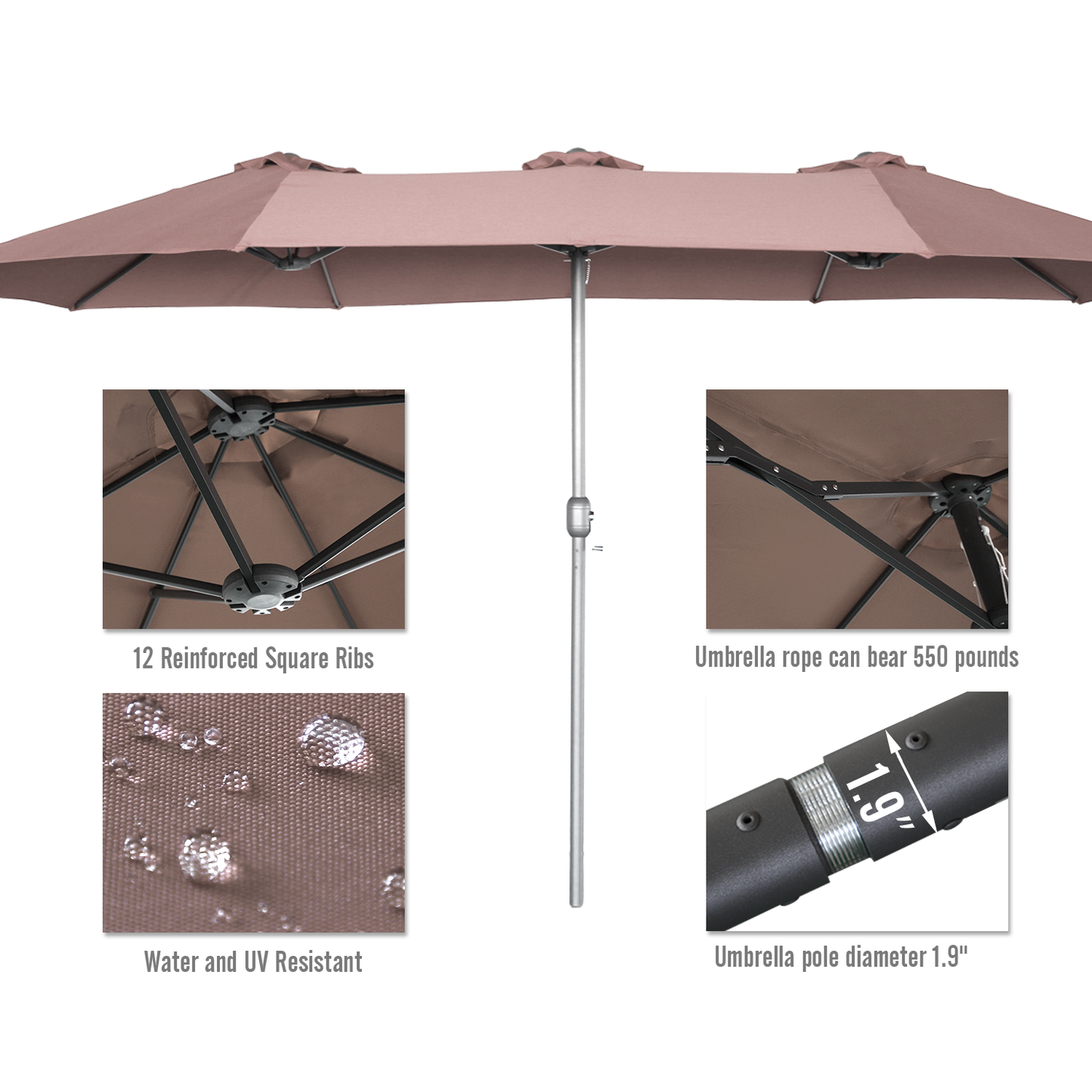 YODOLLA large patio umbrella for superior coverage