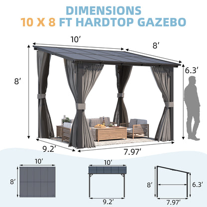 YODOLLA Wall-Mounted 10x8 Pergola with Netting