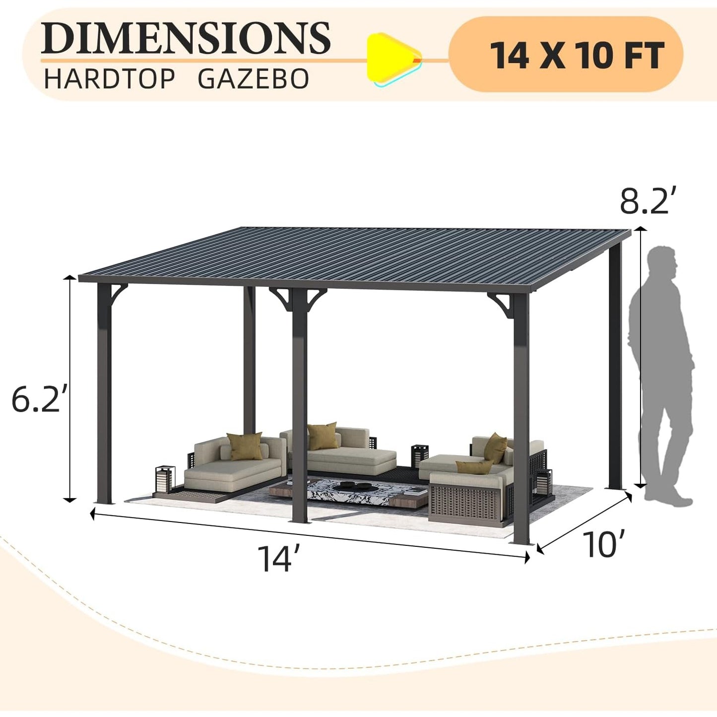 YODOLLA 14x10 Outdoor Pergola