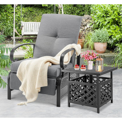YODOLLA Outdoor Recliner Chairs Set of 2 with Side Table