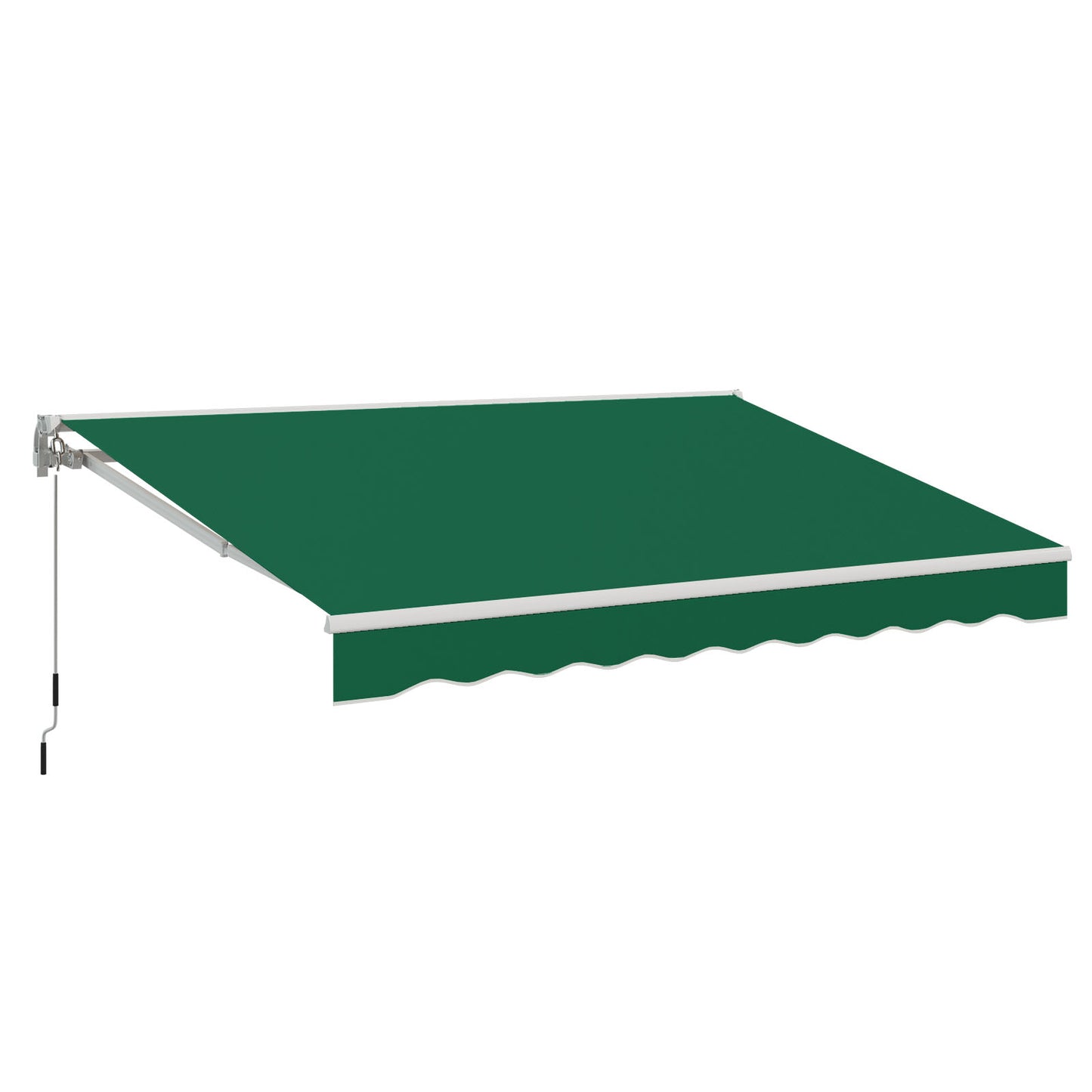 YODOLLA 13'×10' manual retractable awning, green.
