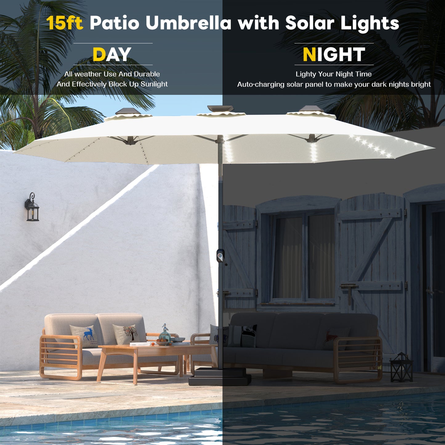 YODOLLA patio umbrella with lights soft glow
