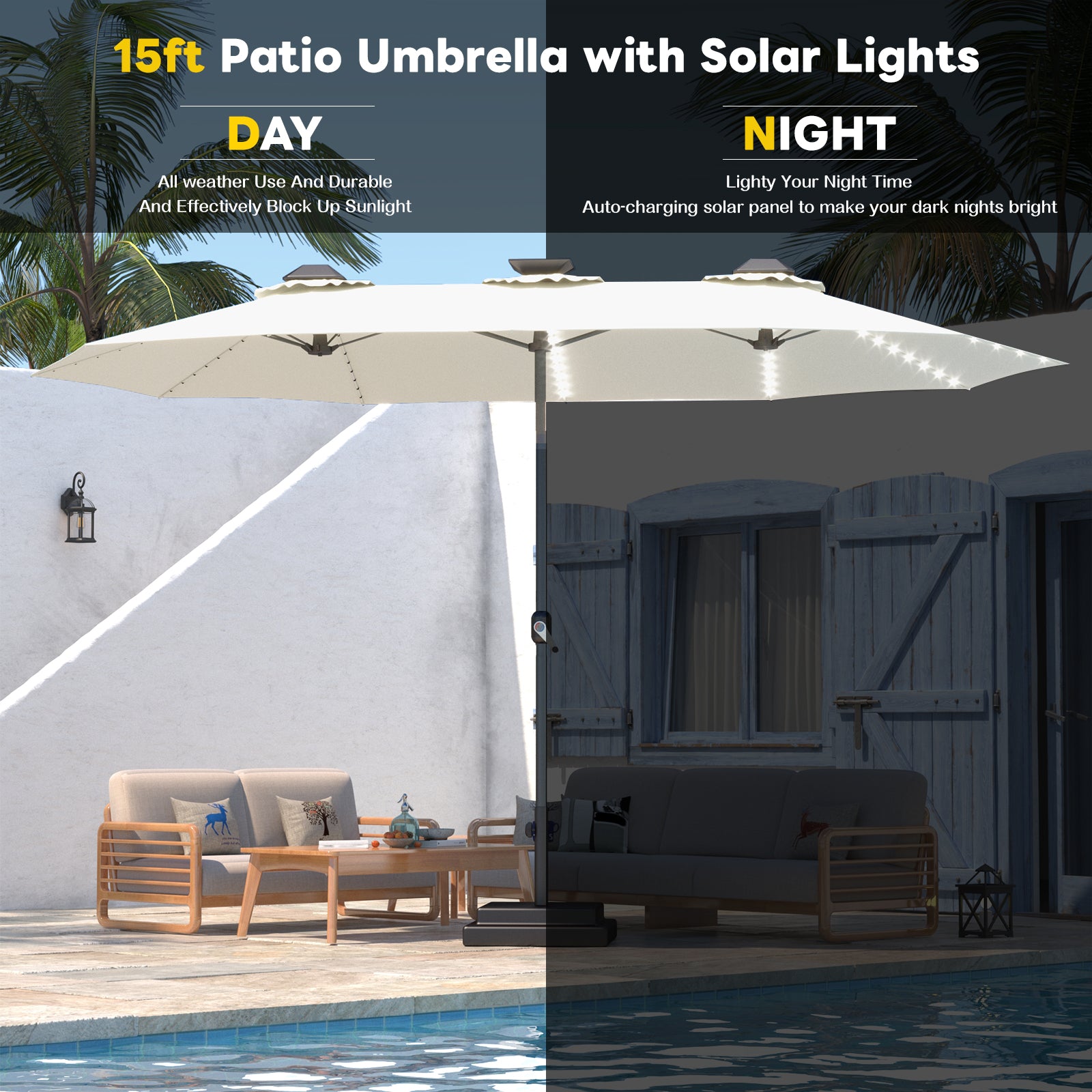 YODOLLA patio umbrella with lights soft glow