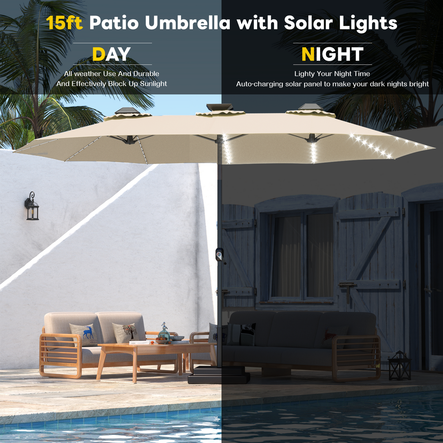 YODOLLA best UV protection patio umbrella fade resistant
