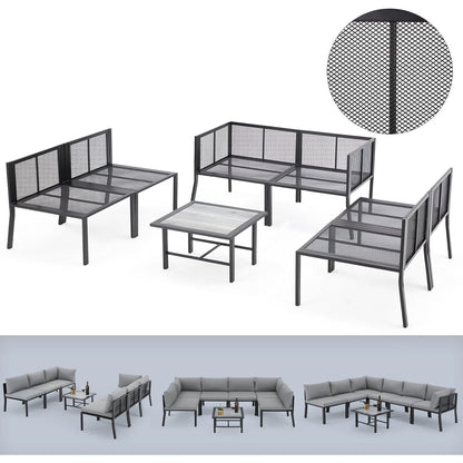 YODOLLA 7 Pieces Patio Furniture Set, Grey