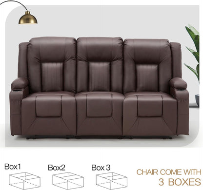 YODOLLA Home Theater Seating, 2-Cup Holders, Brown