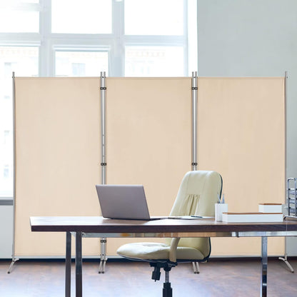YODOLLA 6 FT Portable Office Divider Folding Privacy Screens, Beige